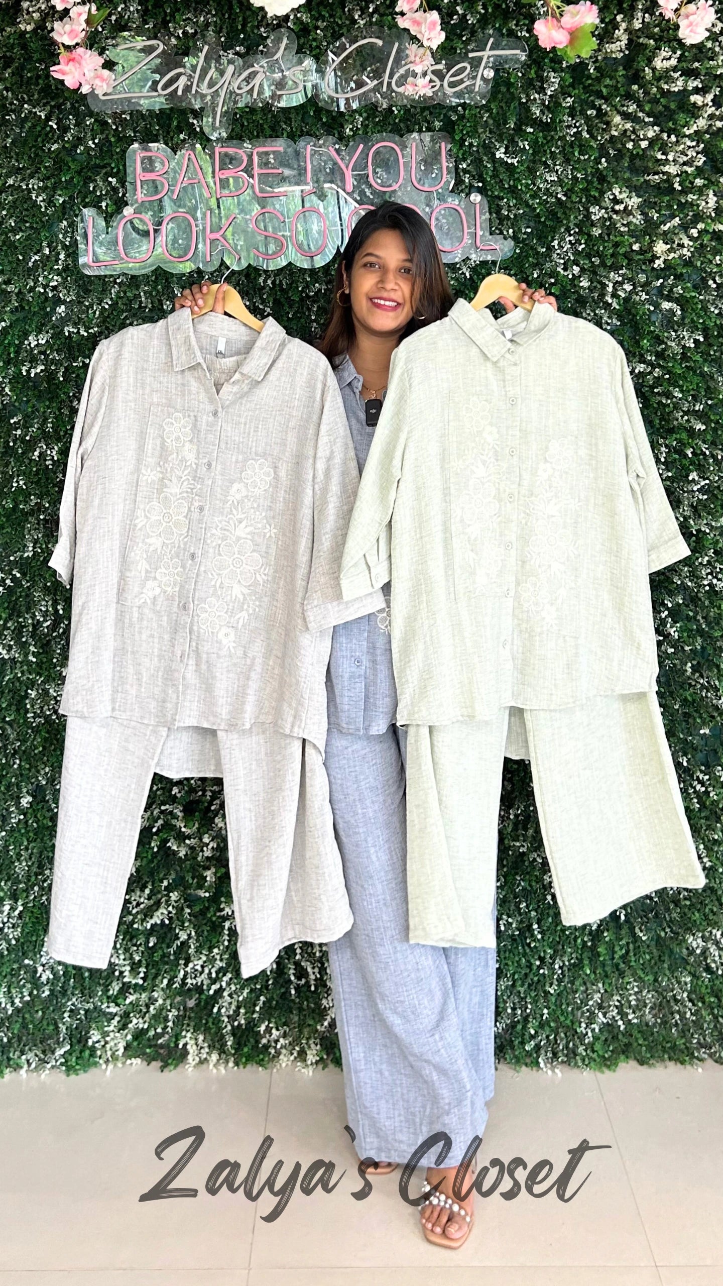 Linen Embroidered Co-ord Set image 1