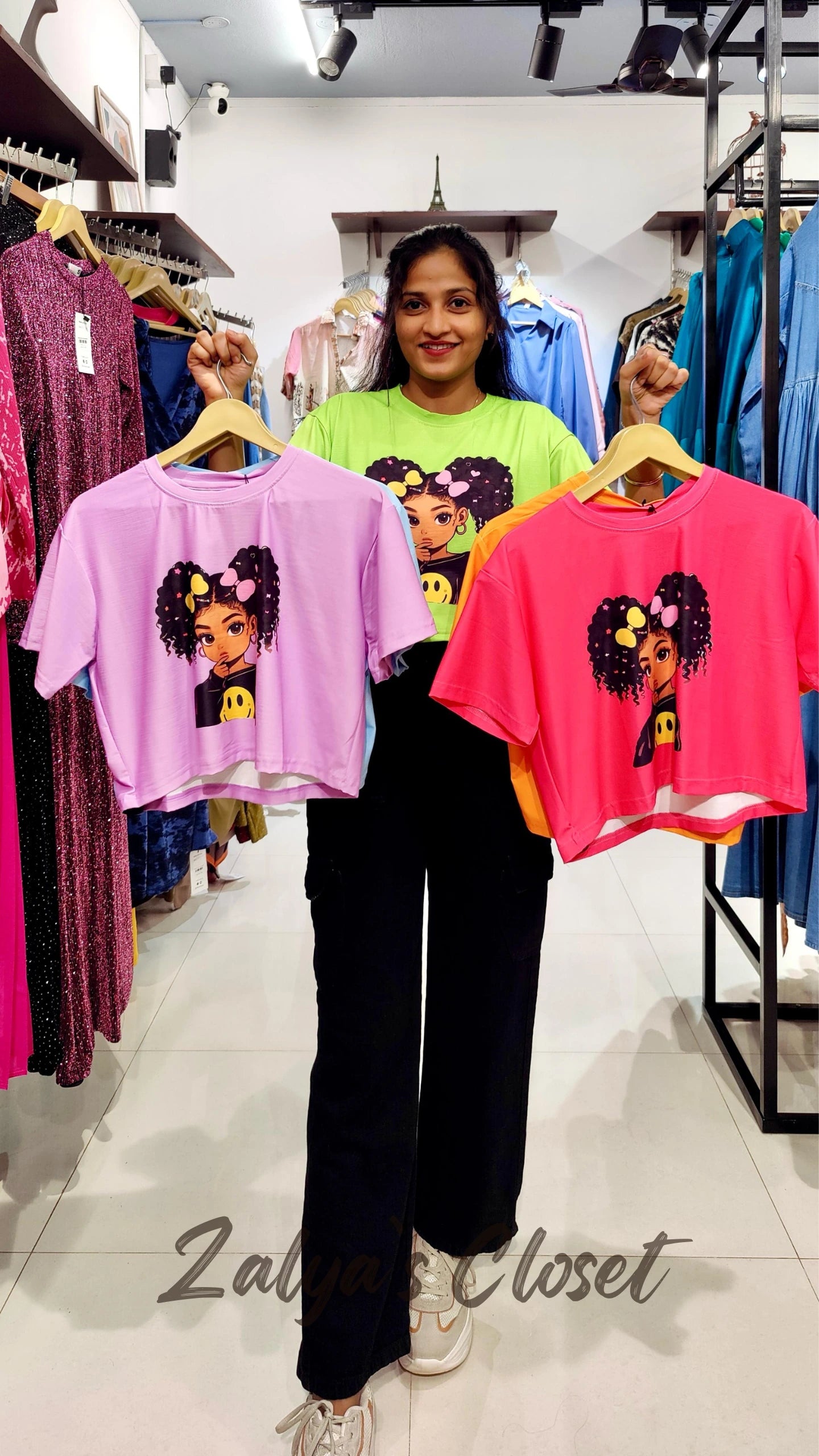 Cropped Cartoon Printed T- shirt image 3