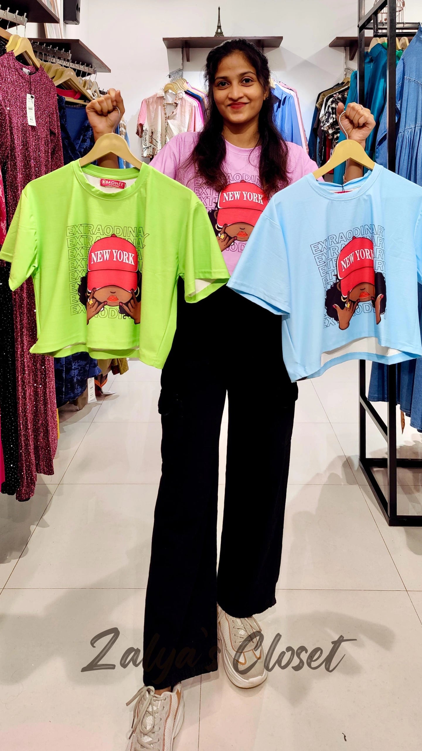 Cropped Cartoon Printed T- shirt image 7