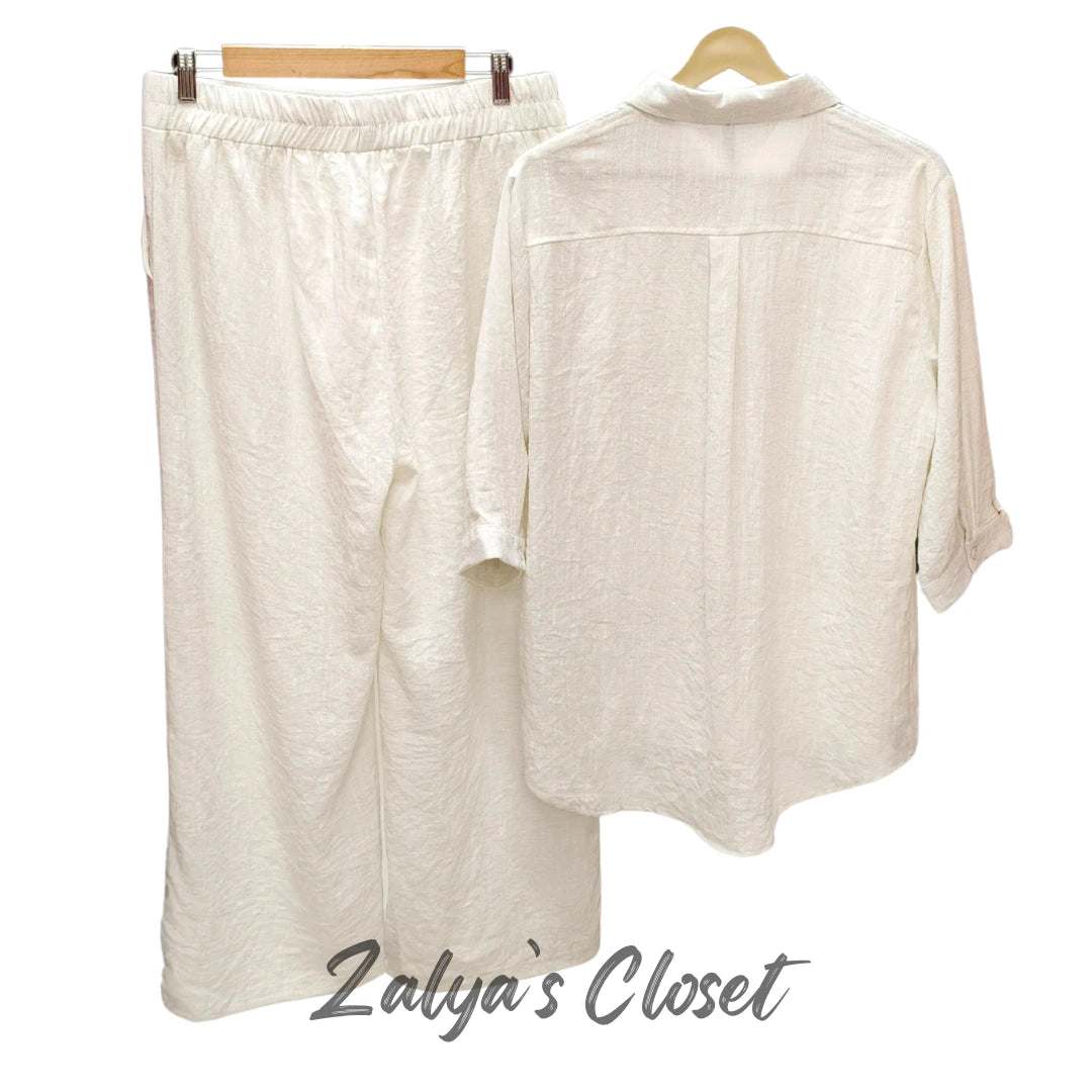 Linen Embroidered Co-ord Set image 12