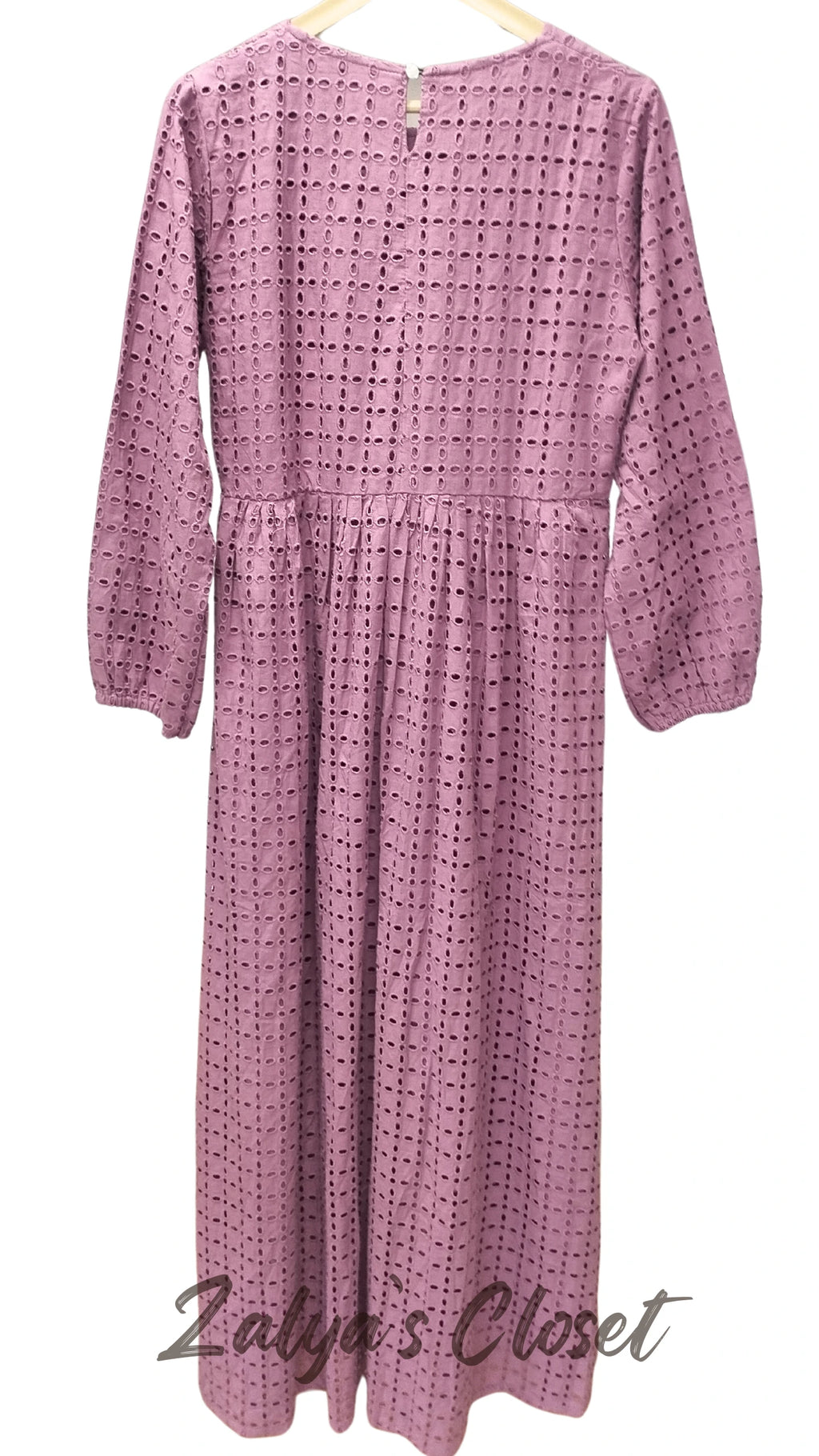 Premium Cotton Schiffli Long Dress With Belt image 4