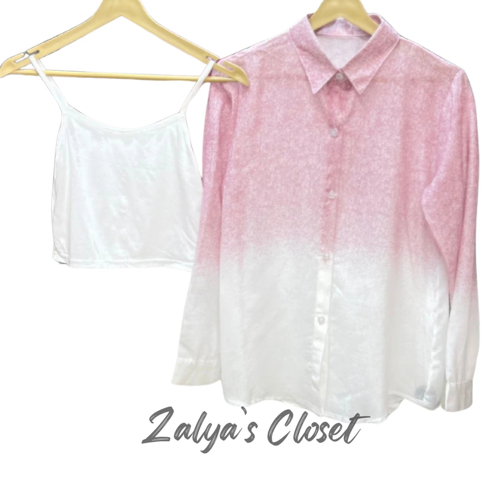 Ombre Shaded Shirts Imported - Pink image