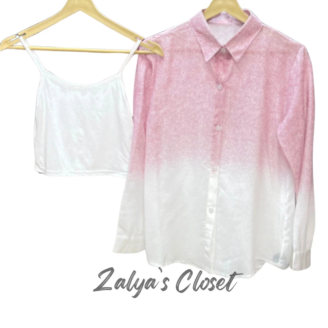 Ombre Shaded Shirts Imported - Pink image
