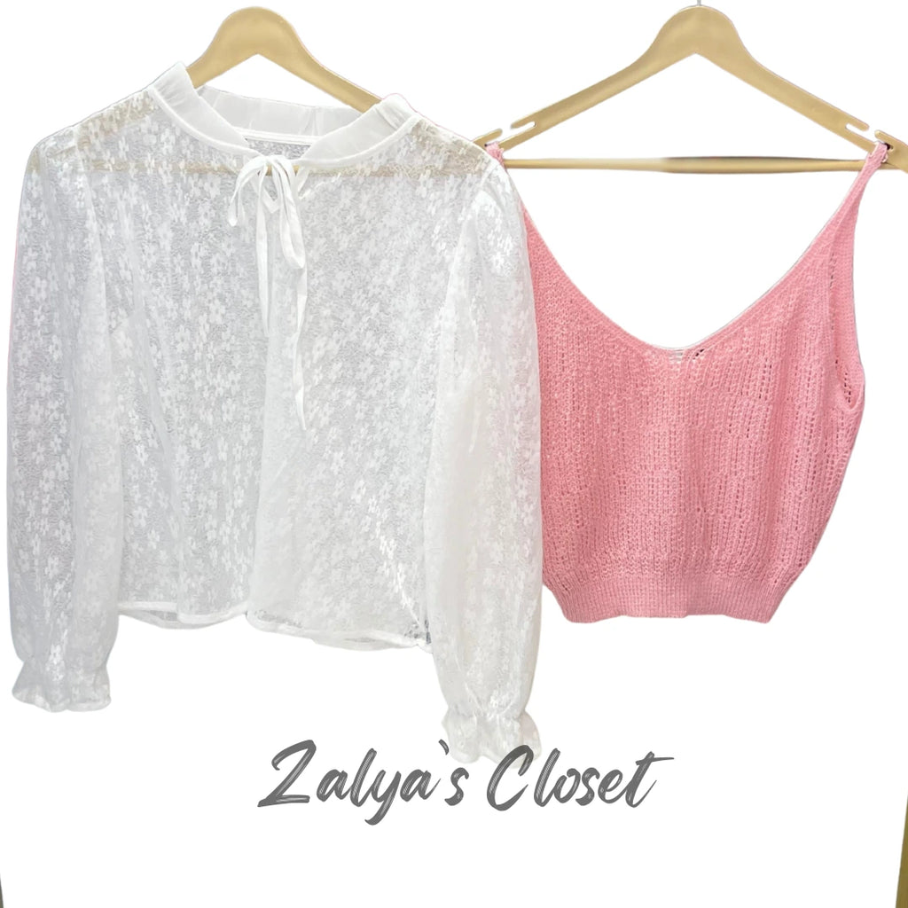 White Lace Top with Vest on Top image 8