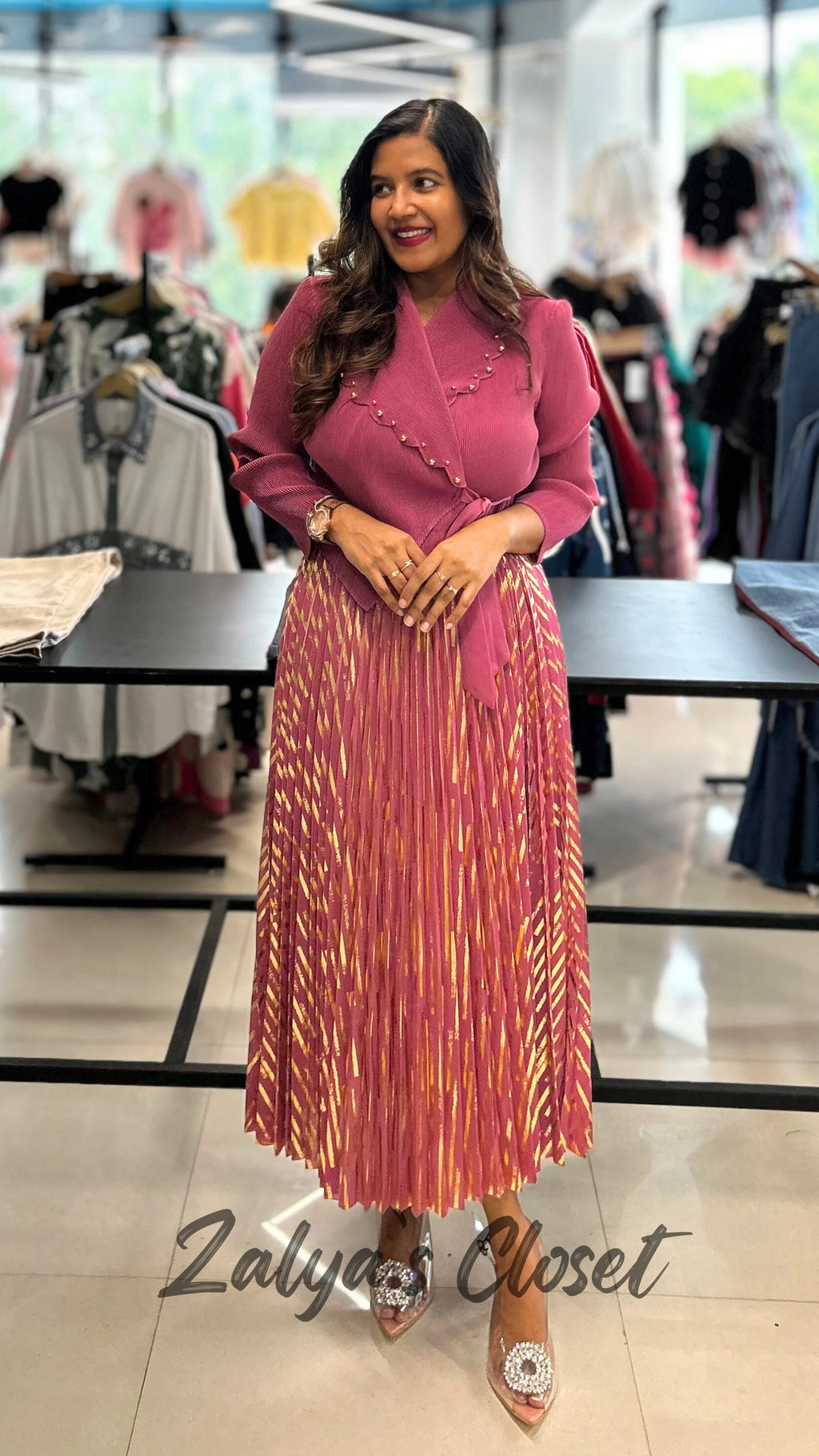 Imported Party Wear Foil Work Magic Dress image 9