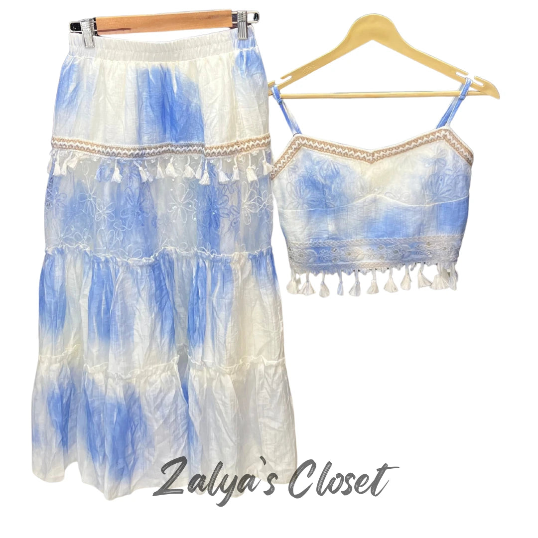 Imported Printed Beach Wear Top and Skirt Set image 1