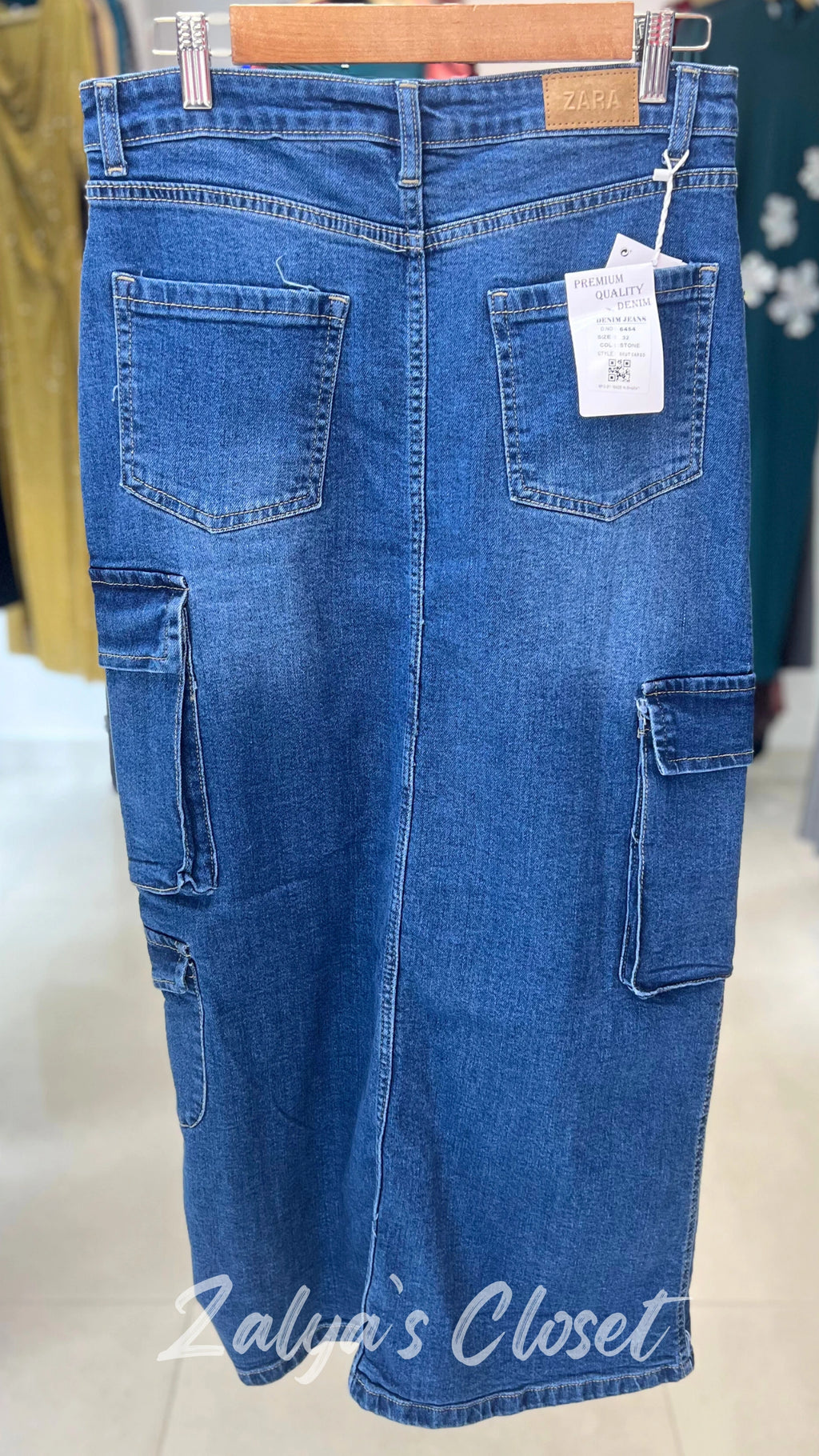 Imported Denim Cargo Style Skirt image 8