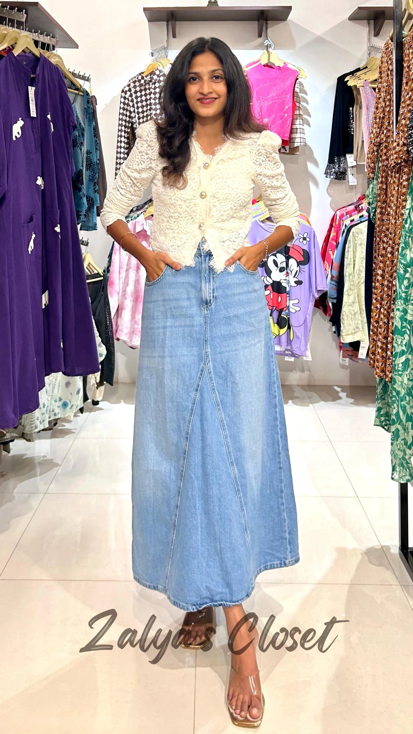 A Line Denim Small Size Skirt image 0