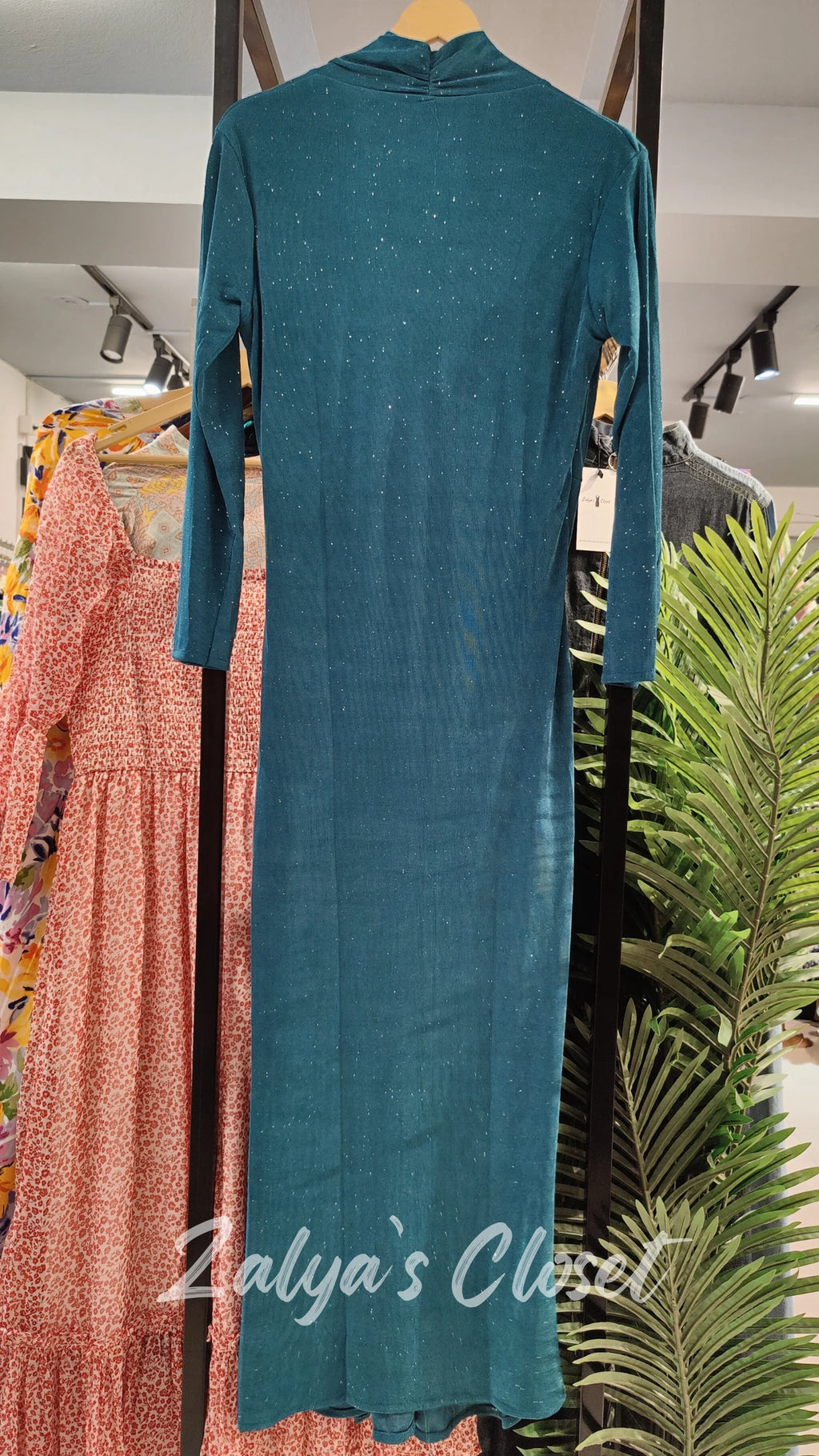 Full Stone Work Front Slip Party Wear Dress image 2