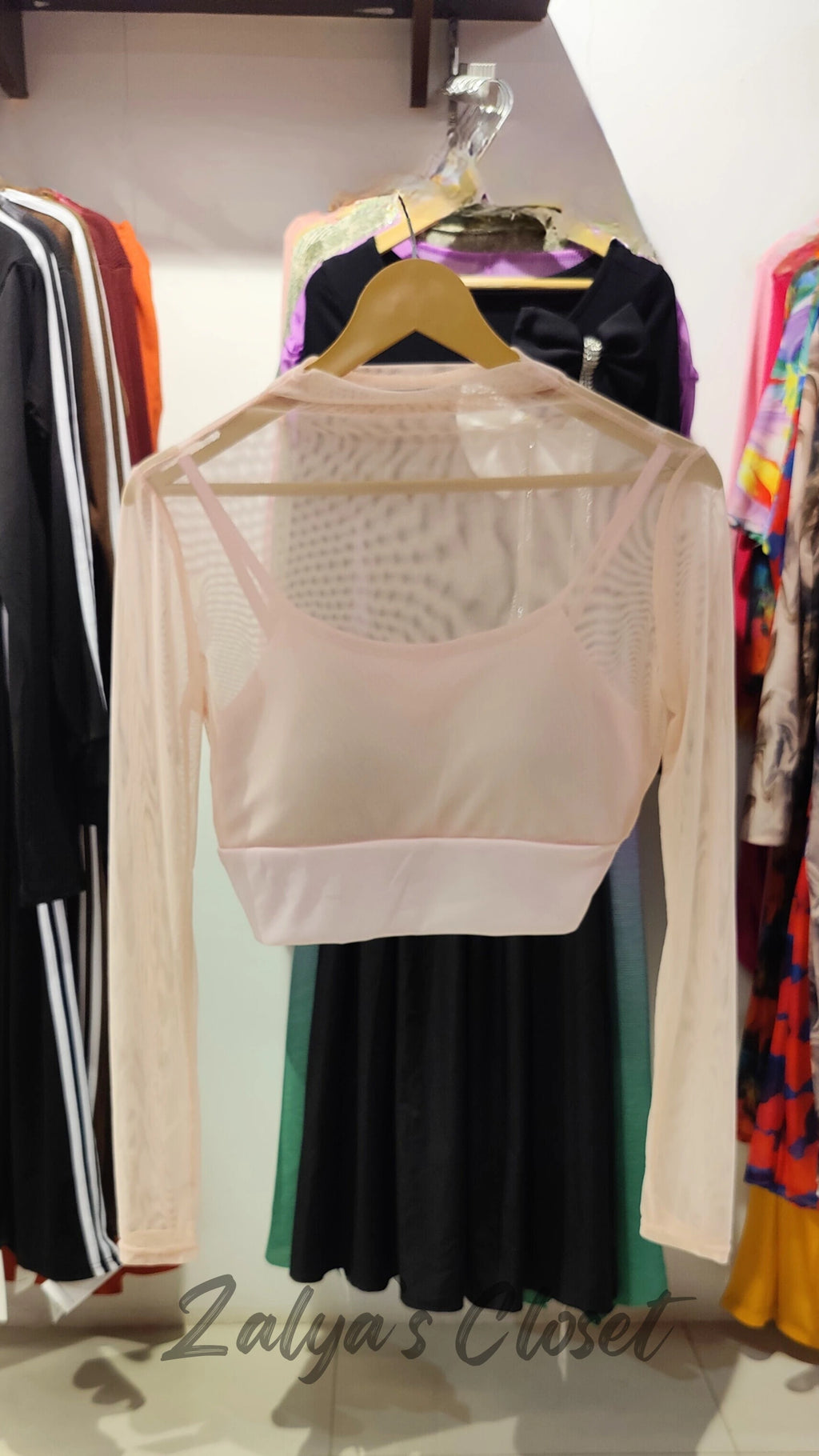 Padded Printed Cropped Tops image 6