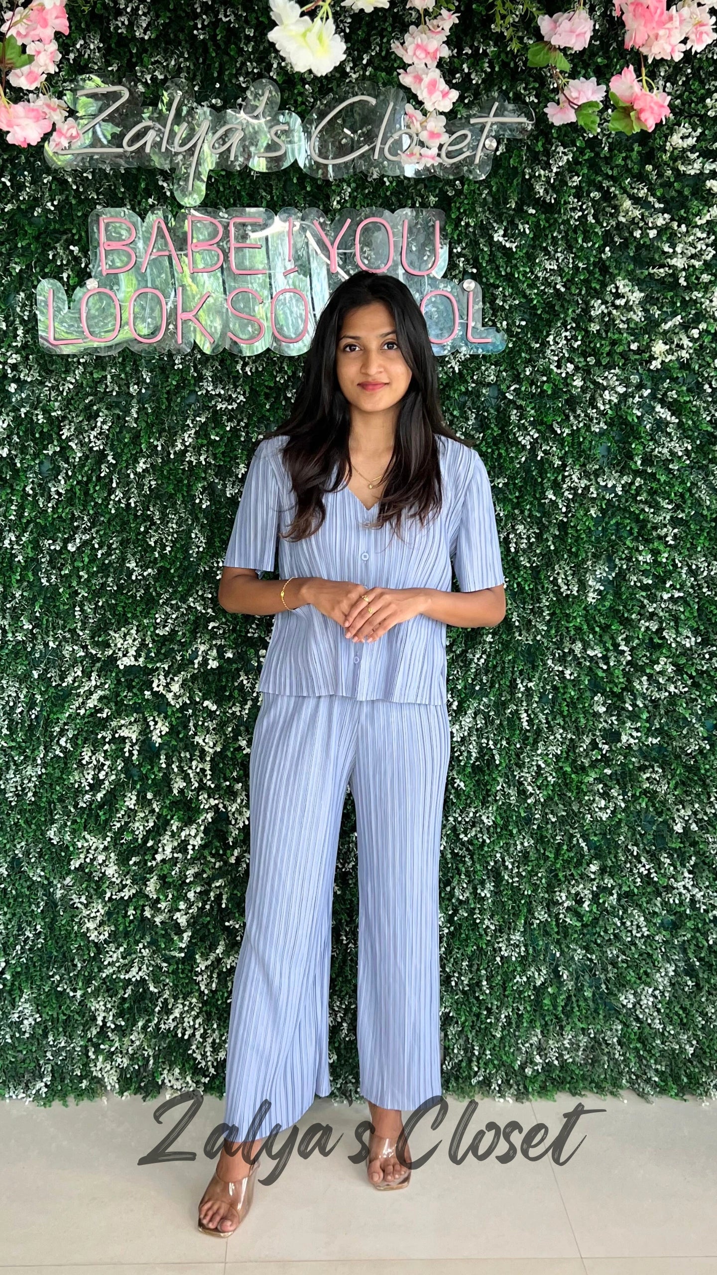 Imported Pleated Solid Co-ord Set image 1