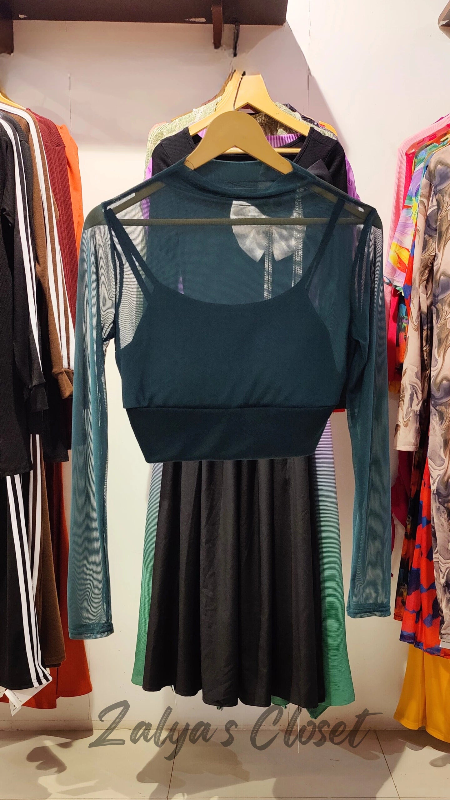 Padded Printed Cropped Tops image 4