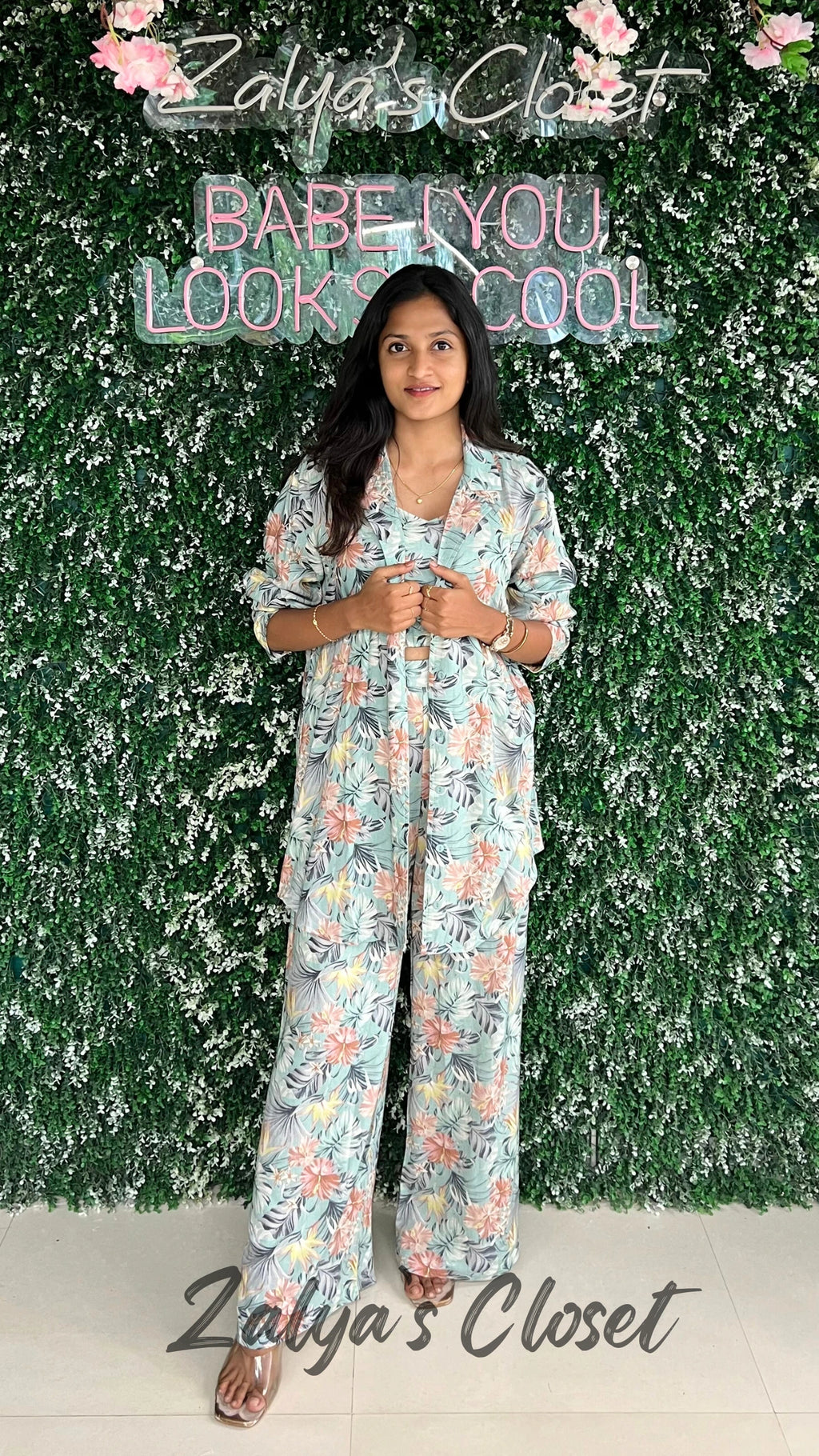 Printed 3pcs Set - Dark Green image