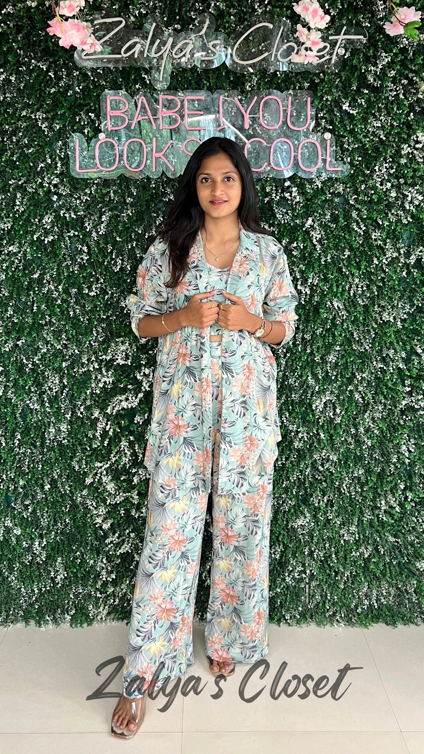 Printed 3pcs Set - Dark Green image