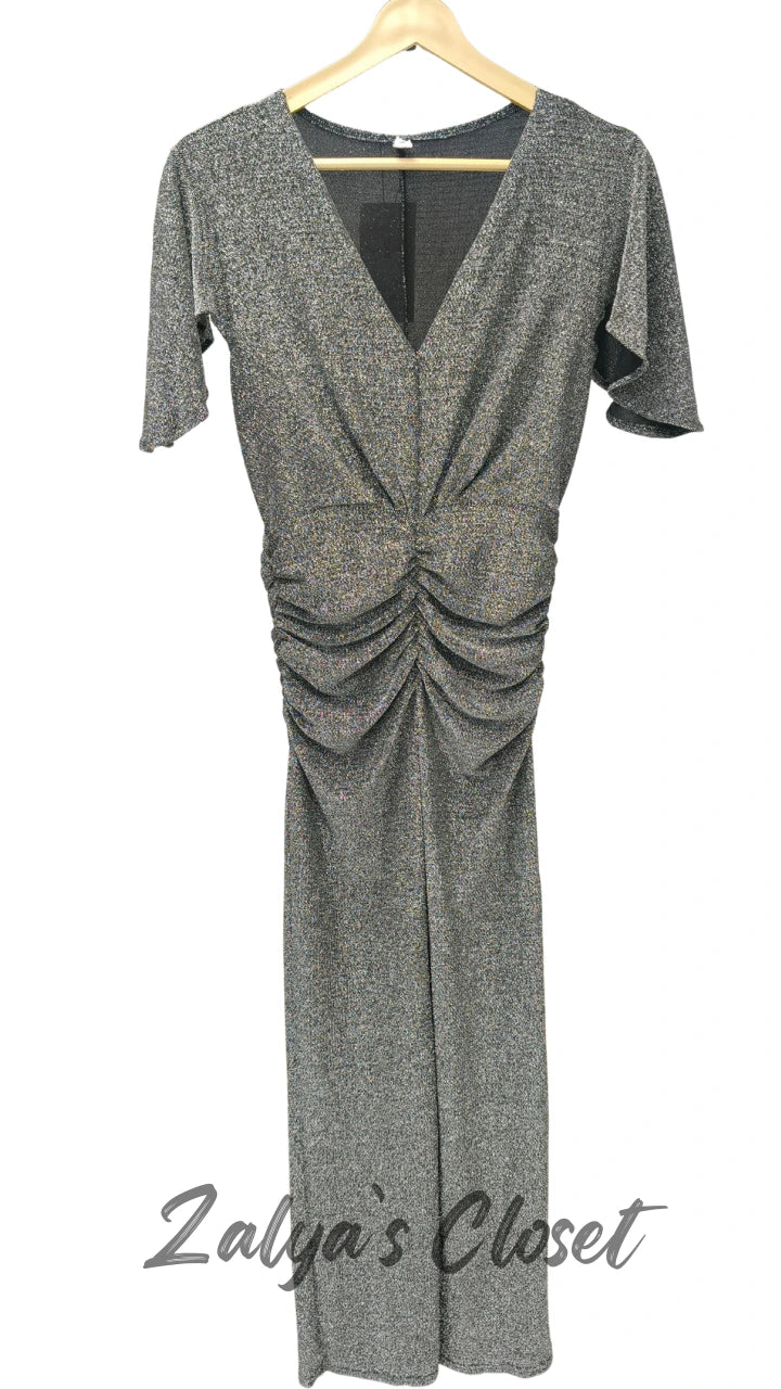 Imported Shimmer V-neck Party Wear image 7