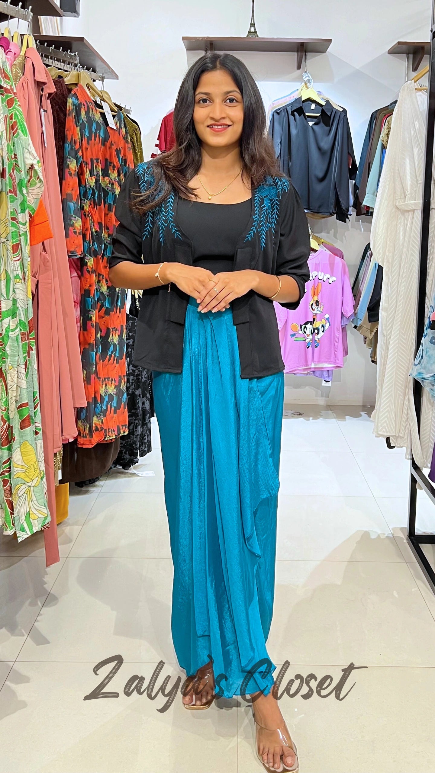 3 Pcs Cowl Skirt Indo Western Co-ord Set image 0