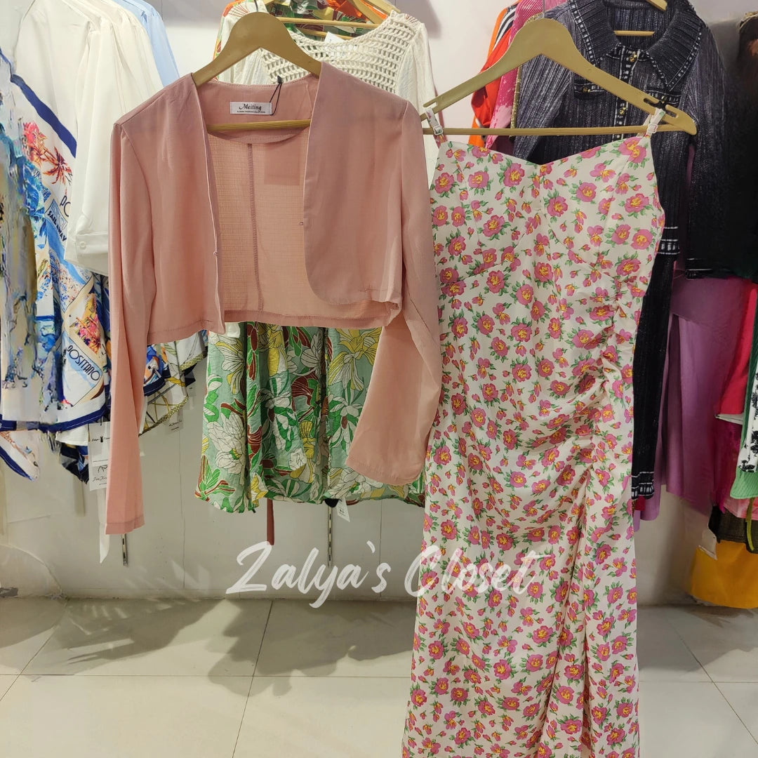 Imported Blazer And Printed Slip Dress image 2