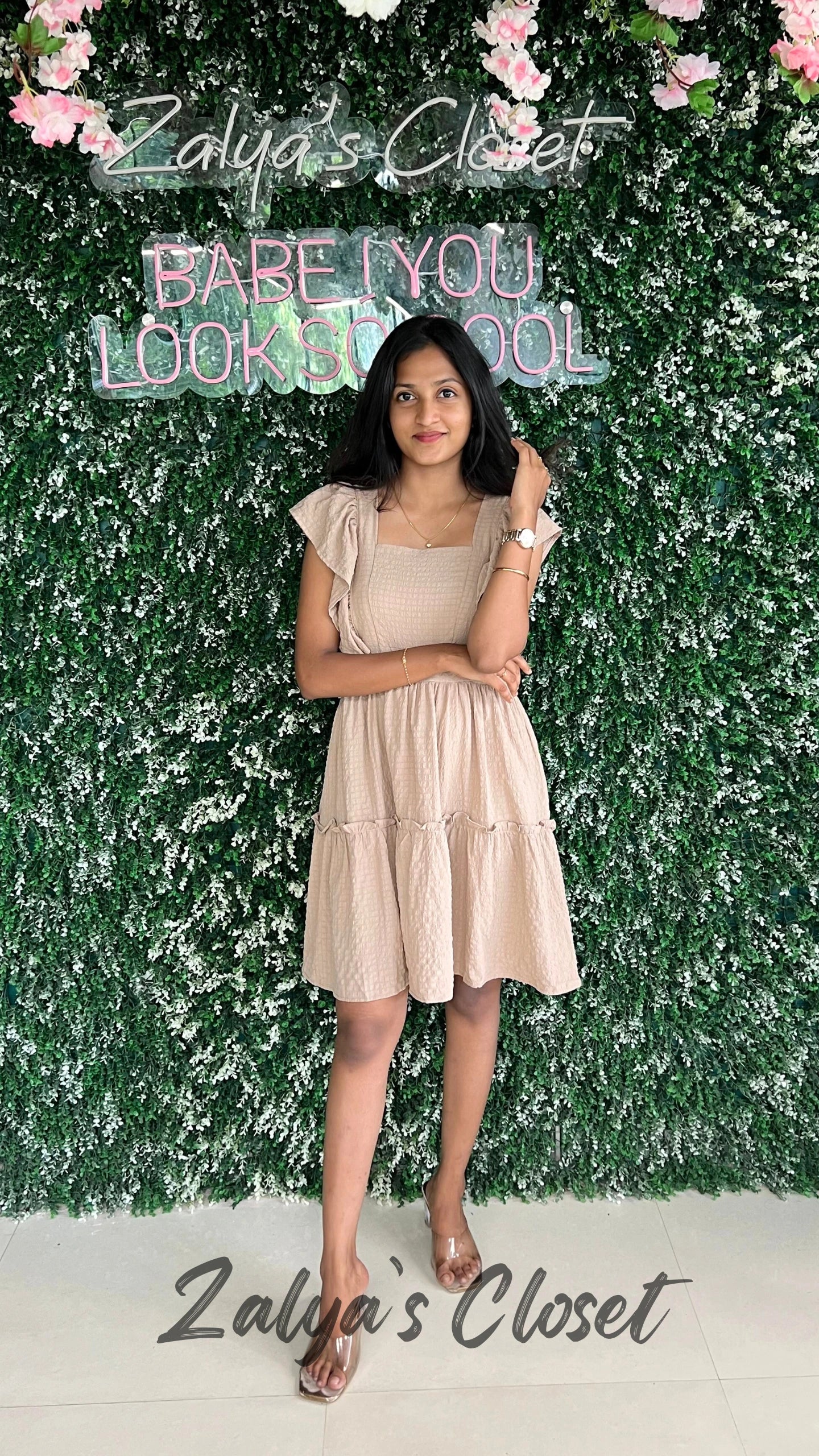 Solid Puff Tiered Dress image 5