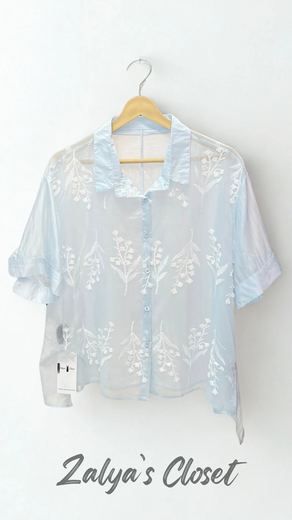 Imported Embroidery Shirts - Light Blue image
