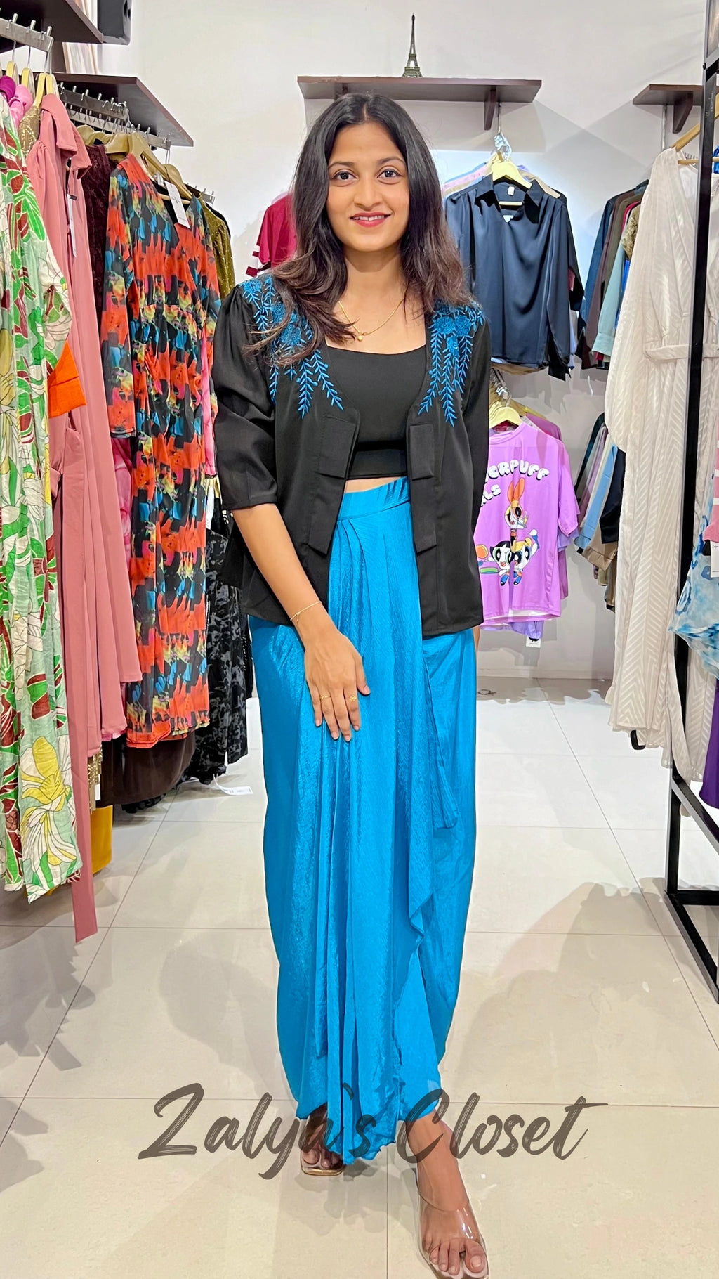 3 Pcs Cowl Skirt Indo Western Co-ord Set image 10