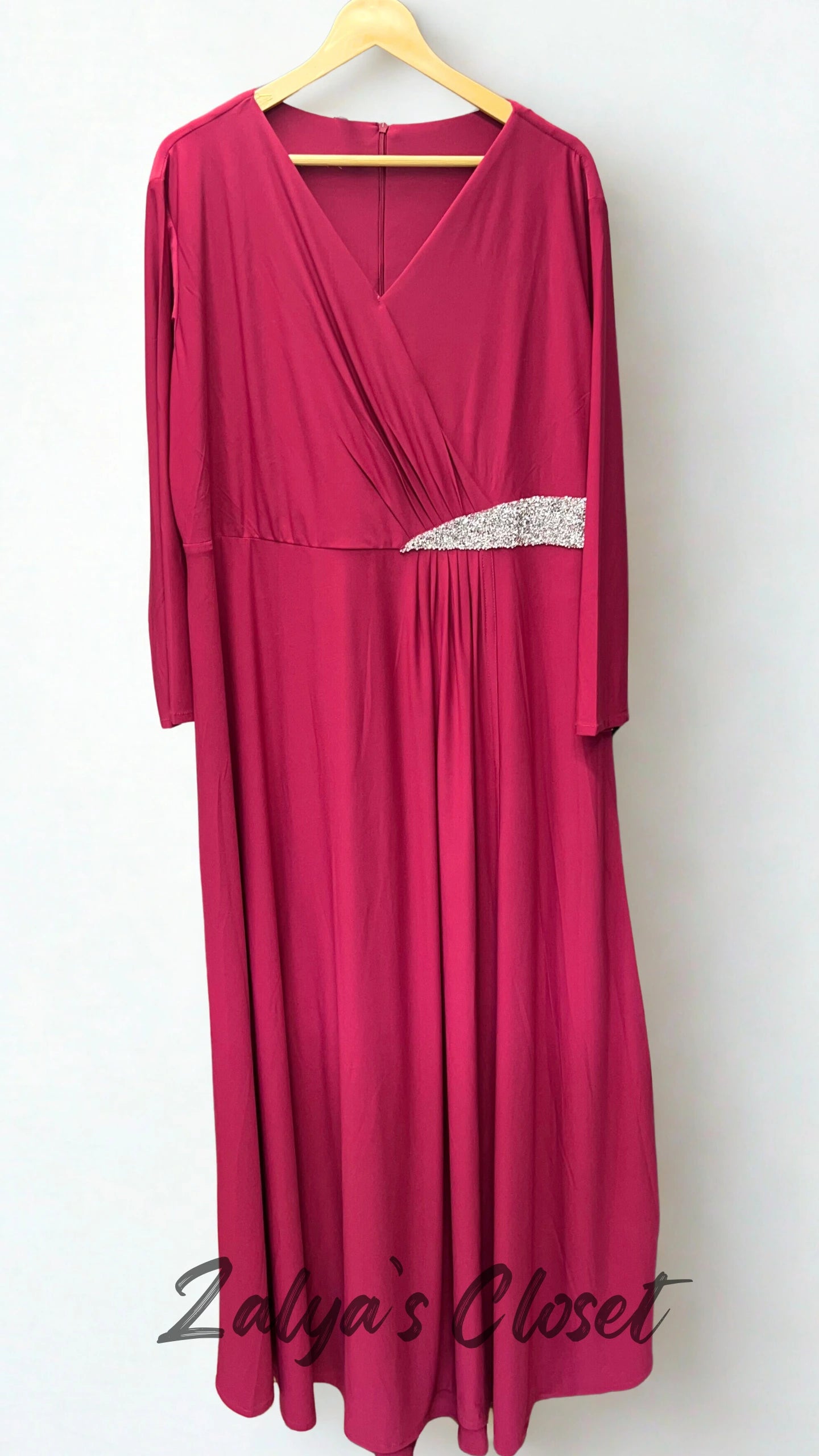 Side Stone work Party Wear Long Dress image 6